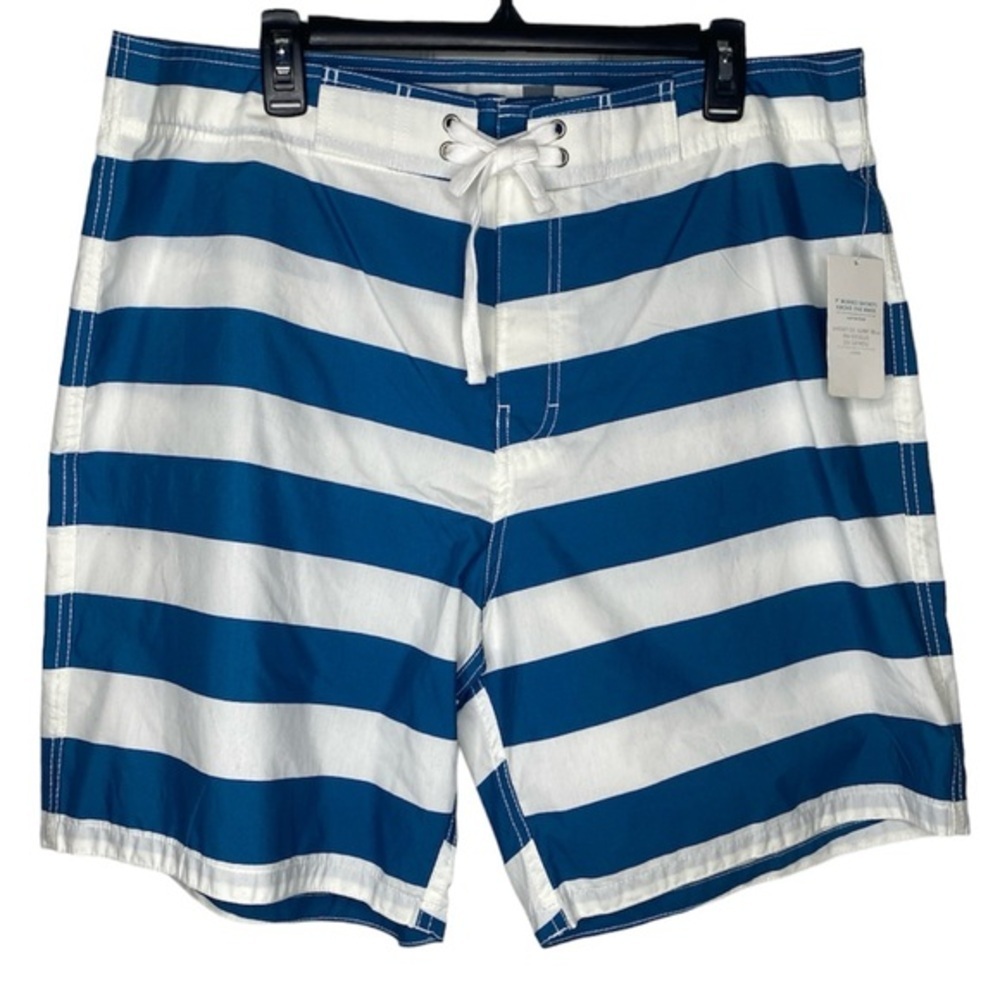 NWT Old Navy Striped Board Shorts (Size:XL Tall, Color:Teal/White)